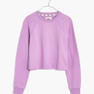 Madewell MWL Airyterry Crop Sweatshirt in Bright Violet